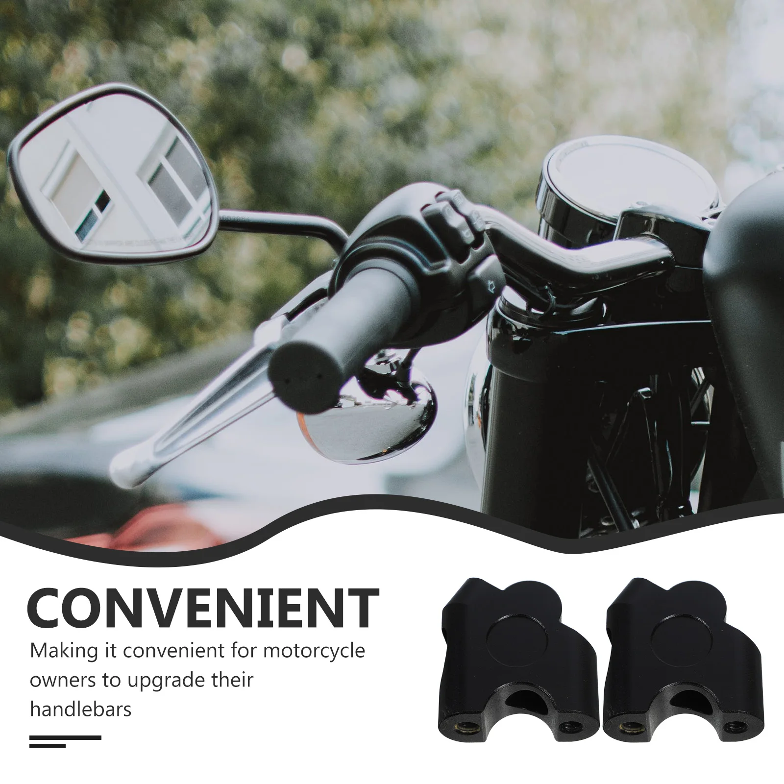 

2 Pcs Handlebar Handlebar Riser Clamp For Motorcycle Clamps Base Riser Motorcycle Accessories Black Color Easy