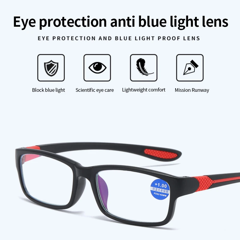 TR90 Anti-Blu-ray Reading Glasses Men Women Prescription Nearsighted Eyeglasses Fashion Comfortable Elderly Glasses Eyewear