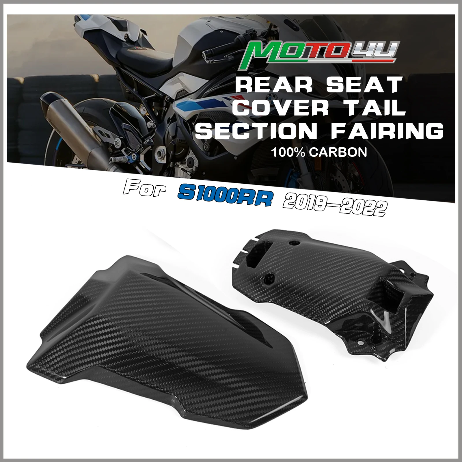 

For BMW S1000RR S1000 RR 2019 2020 2021 2022 Real Carbon Fiber Seat Top Panel Motorcycle Rear Seat Cover Tail Section Fairing
