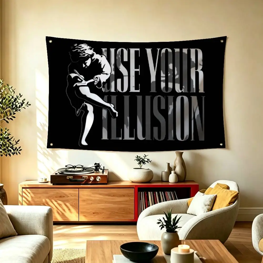 Rock Band Guns N Rose-s Flags Wall Hanging Tapestry Outdoor Garage Room Decorative flag Background Blanket