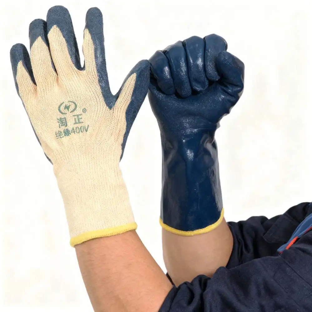 400V Electrician Work Gloves Flexible Wear-resistant Insulating Gloves Nonslip Anti-electricity Gloves Hand Protection