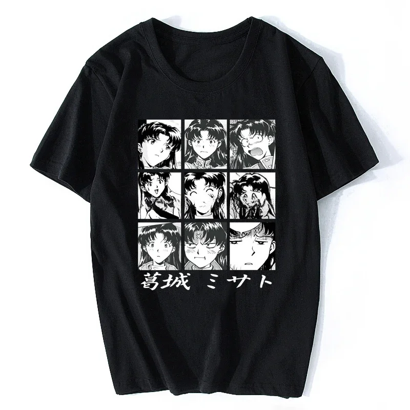 T Shirt Men Misato Katsuragi Vintage Tee Anime Japan Manga Unisex Cotton Tshirts Top mens designer clothes new in tops & tees