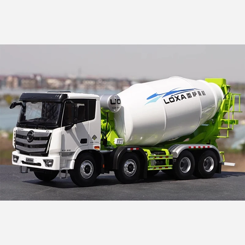 Diecast 1:24 Scale Foton Oman EST Heavy Machine L10 LOXA Concrete Mixer Truck 8*4 Alloy Model Simulation Collection Gift Toy