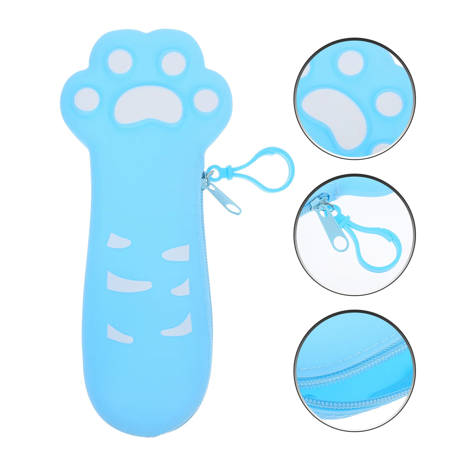 

Compact Cat Paw Pencil Case Silicone Cute Pouch for School Stationery Supplies Pens Pencils Travel Office