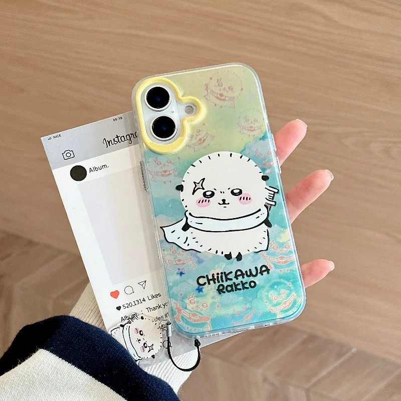Anime Chiikawa Shisa Protective Phone Case with Charm For iPhone 17 Pro 17 16 15 14 Anti-fall Comfortable Grip Responsive 2026