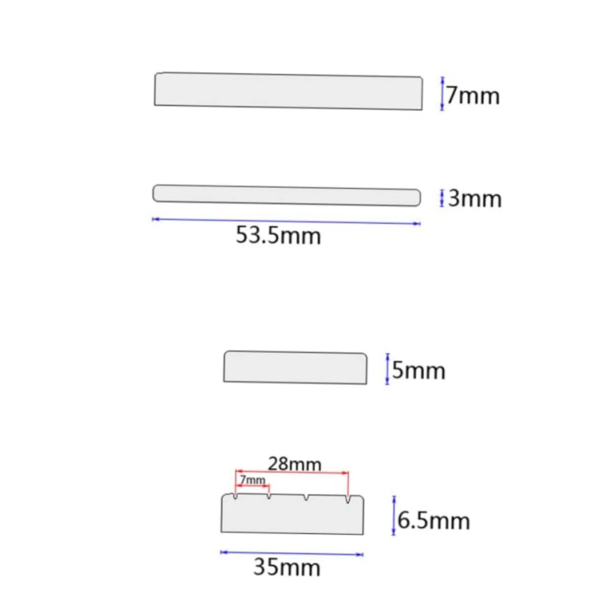 Miwayer Ukulele Brug Bot Zadel en Moer Accessoires 4-snarige Ukelele Bone Bridge Zadel Moer Set Muziekinstrument Onderdelen