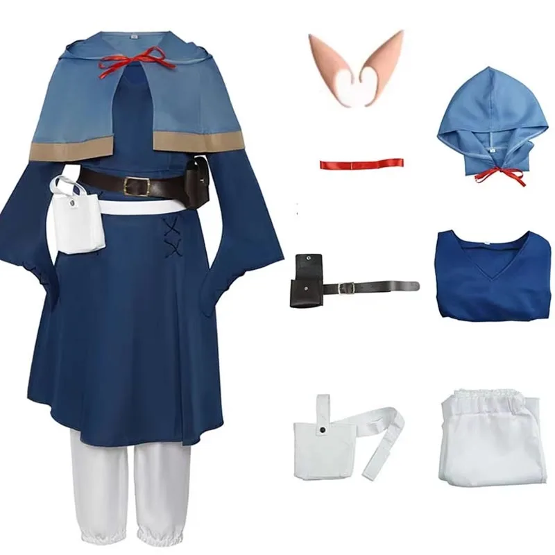 Marcille Cosplay Costume Anime Delicious Dungeon Full Set Women's Halloween Carnival Outfit for Comic Con