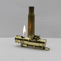 Barrett Bullet Gasoline Lighter, Classic Skull Brass Windproof Lighter, Handmade, Smoking Accessories