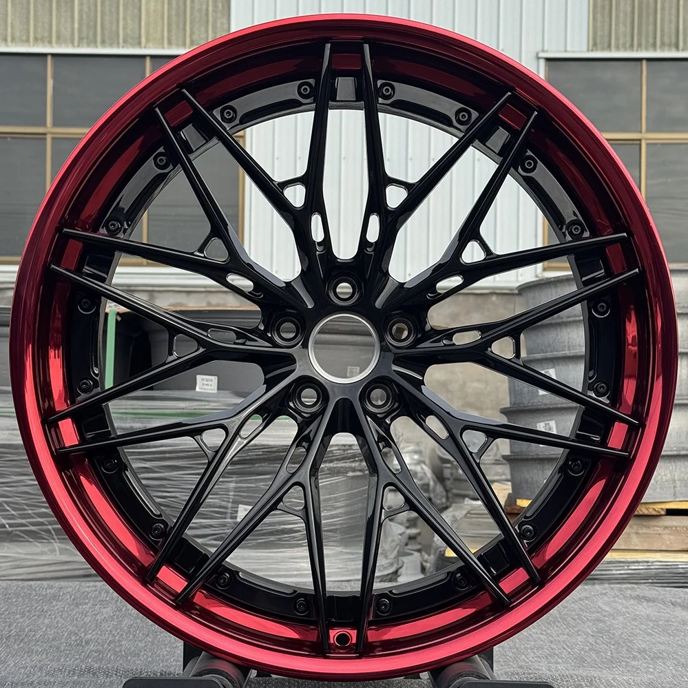 【Hot】15 16 18 19 20 21 22 23 24 Inch 5X112 5X114.3 6061-T6 Alloy Wheel Rims Custom 3 Piece Racing Car Wheels for Sports Car Upgr