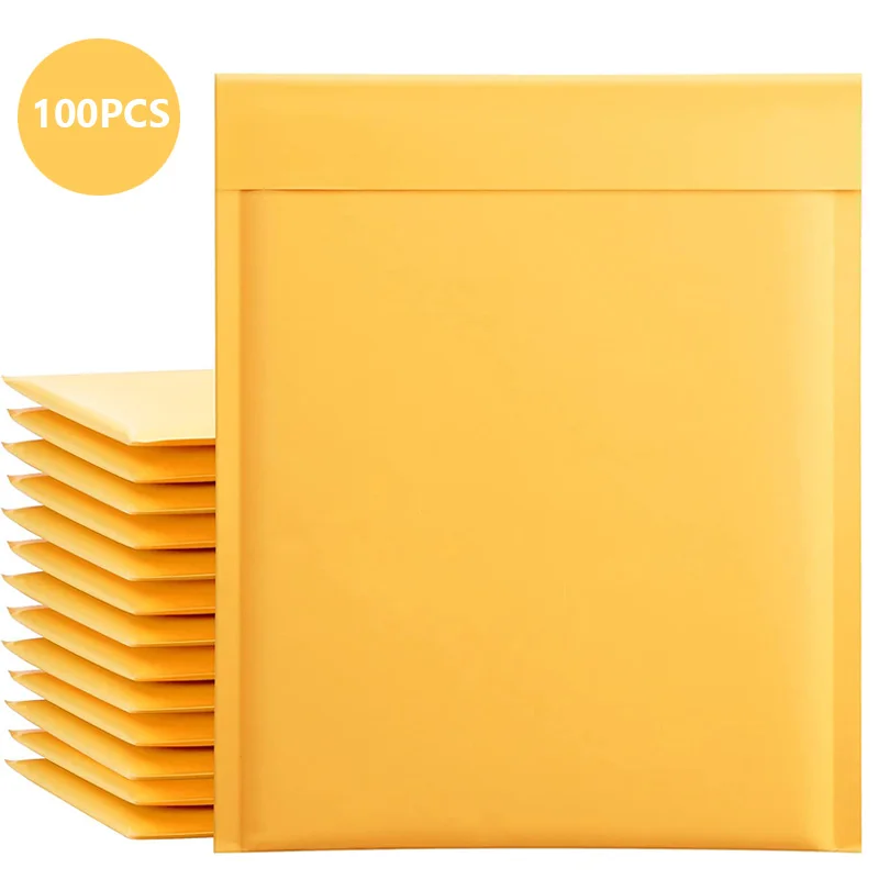 100 Stks/partij Kraftpapier Bubble Enveloppen Tassen Verschillende Specificaties Mailers Padded Verzending Envelop Met Bubble Mailing Zak