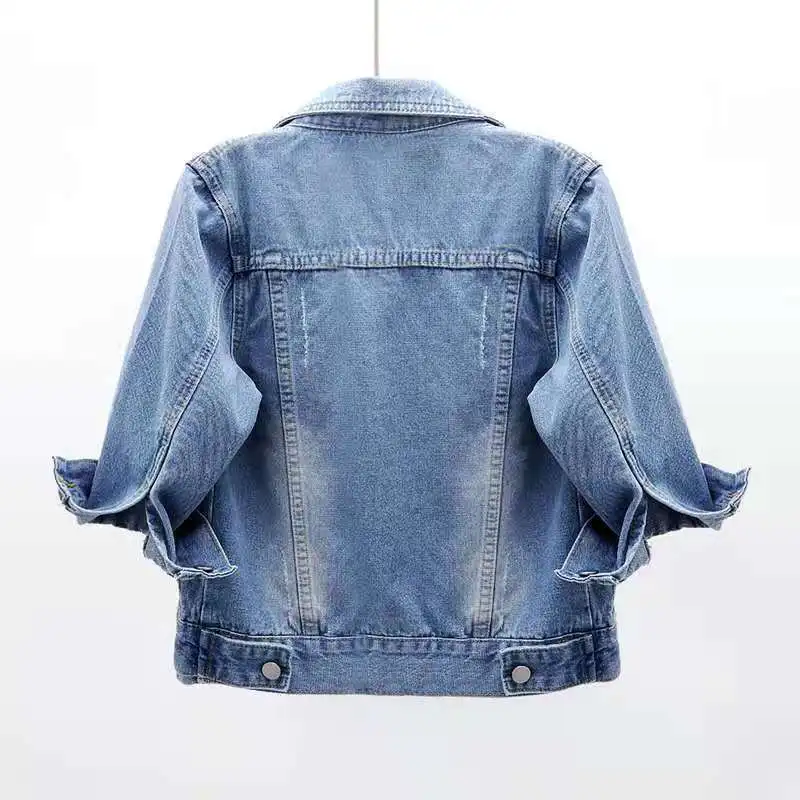 Women Denim Jacket Spring Autumn Short Coat Pink Jean Jackets Casual Tops Purple Yellow Purple Blue Loose Tops Lady Outerwear 34 S7fea6444f7fe487f9770a71b8f3f2429D