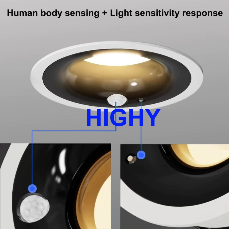 LED Downlight Recessed PIR Motion Sensor LED Ceiling Lamp Spot Light 10W 12W 110V220V Smart Downlight Light Home Decoration