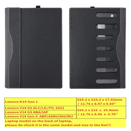 Imagen 2 del producto Funda de portátil para Lenovo V14 G4 ABP AMN G3 IAP ABA G2 ALC ITL 14 pulgadas 2023 nueva funda para Lenovo K14 Gen 1 funda de revestimiento de cuero PU
