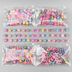30Pcs/Bag Mini Cute Hair Claws Clips For Girls Baby Colorful Hairpin Cartoon Rabbit Flower Crown Star Hair Clips Children Clamp