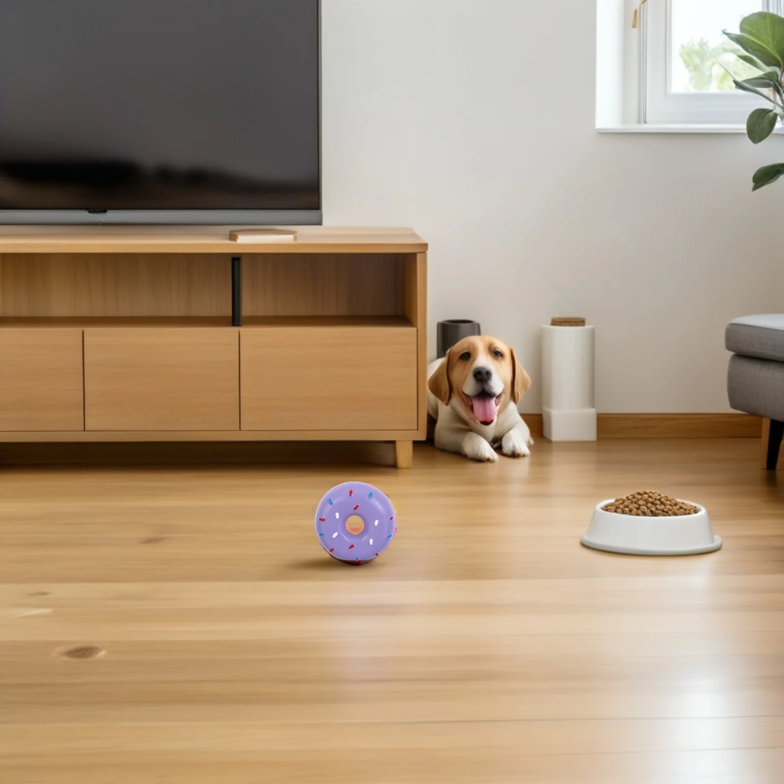 

Medium Large Dog Donut Latex Chew Ring Squeaky Interactive Puppy Teething Grinding Stimulation Dog Supply Small Squeaky