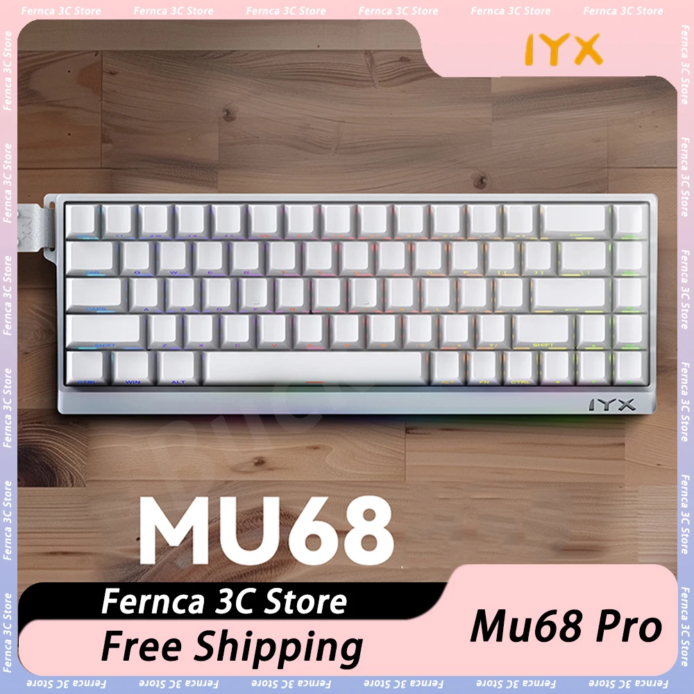 Магнитный переключатель IYX Mu68 Pro, механическая клавиатура из алюминиевого сплава, 8000 Гц, RT0.04mm, игровая клавиатура с обработанной на заказ клавиатурой для геймеров