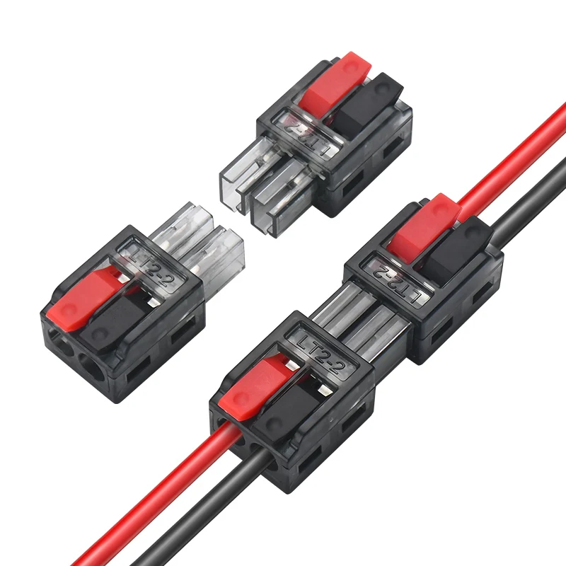 PCT-2-2 Electrician Wiring Quick Connection Terminal Block - Two in Two out Terminal Buckle - Push Type One in One out