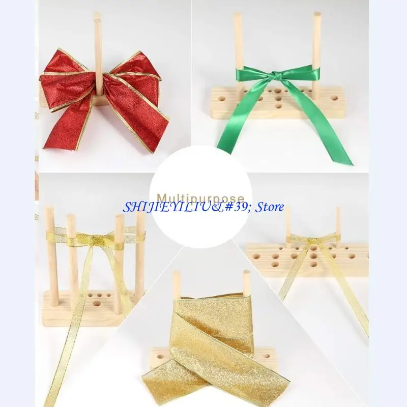 E21F Bow Maker for Ribbon Wooden Wreath Bow Maker Tool for Creating Gift Bows Party