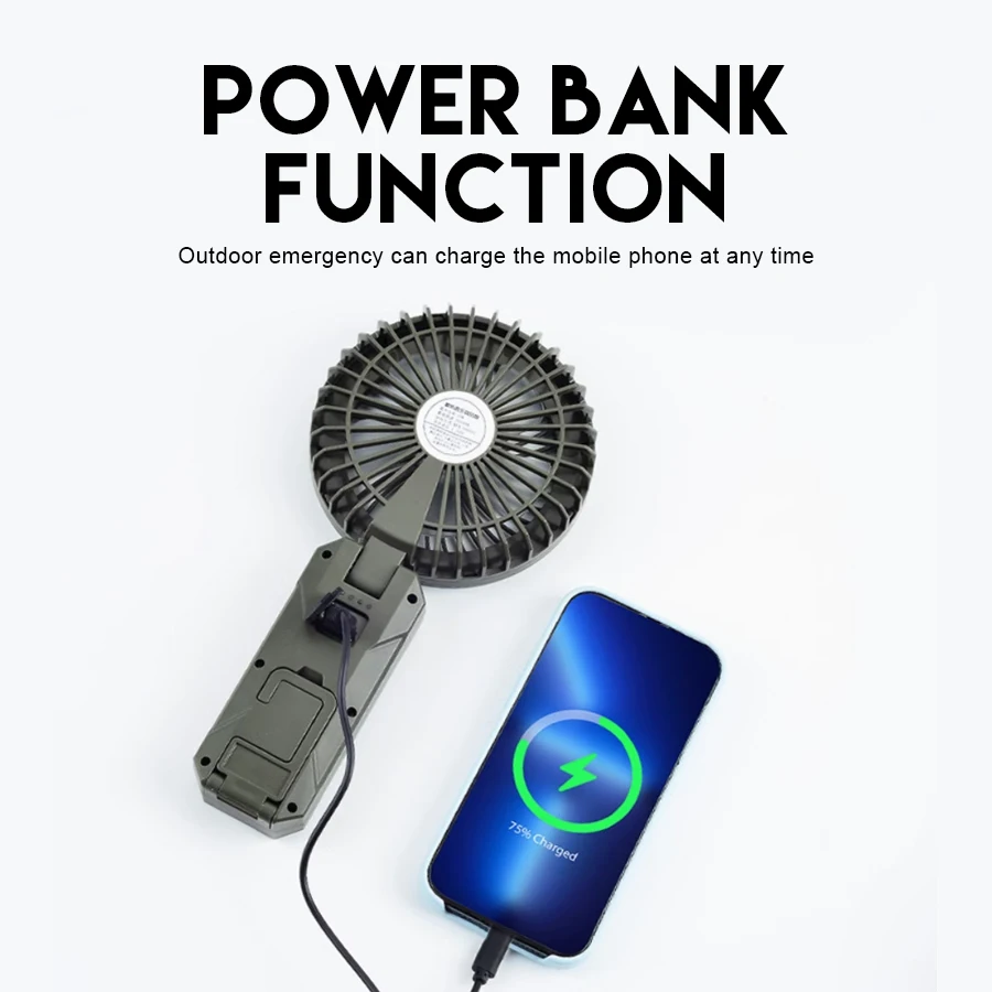 4000mAh Fan Light Camping Lantern Rechargeable torch Power Bank 3 Speed LED Light Portable flashlight Outdoor Emergency Hiking