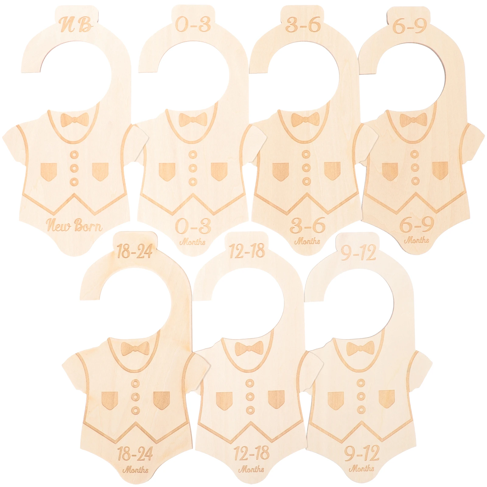 

7pcs Wooden Baby Clothes Dividers for Closet ganizers Nursery Size Hanger Separators Kids Wardrobe