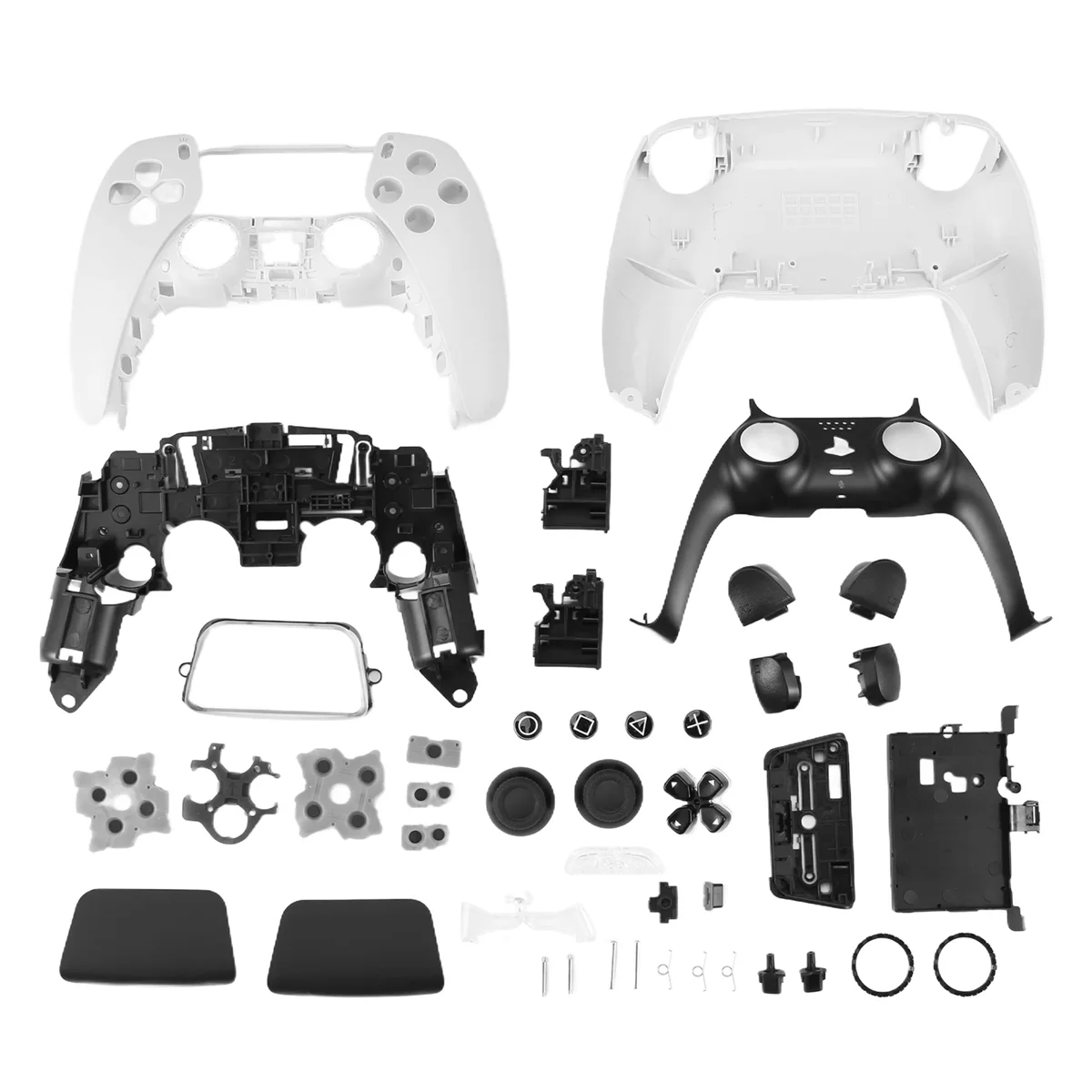 Habitação Shell para Gamepad, Repair Part for Controller, Frente com conjunto de botões, Branco