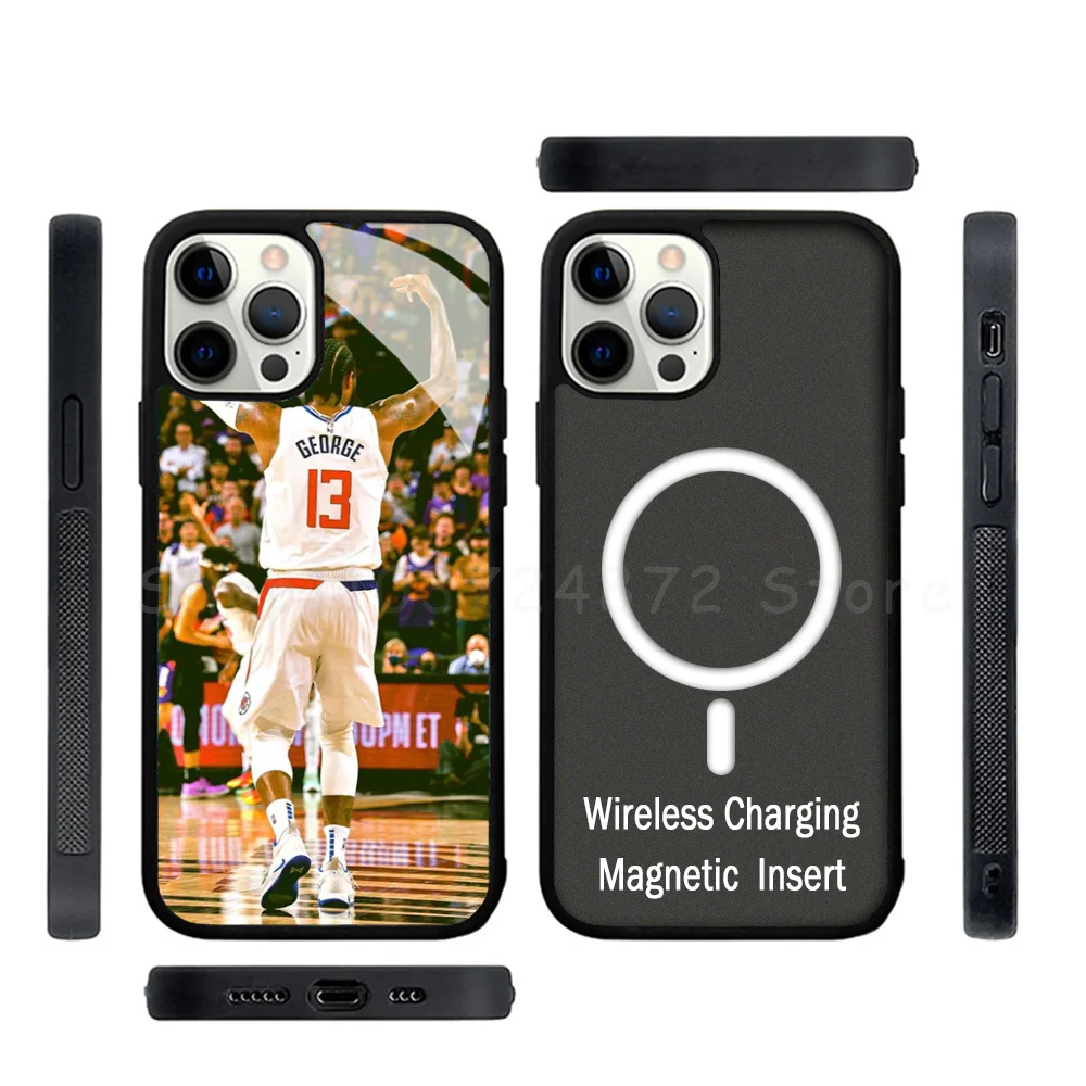 

P-Paul George Phone Case Strong Magnetic For IPhone 15 14 13 Pro Max Mini Alex Mirror For Magsafe Wireless Charging Cover