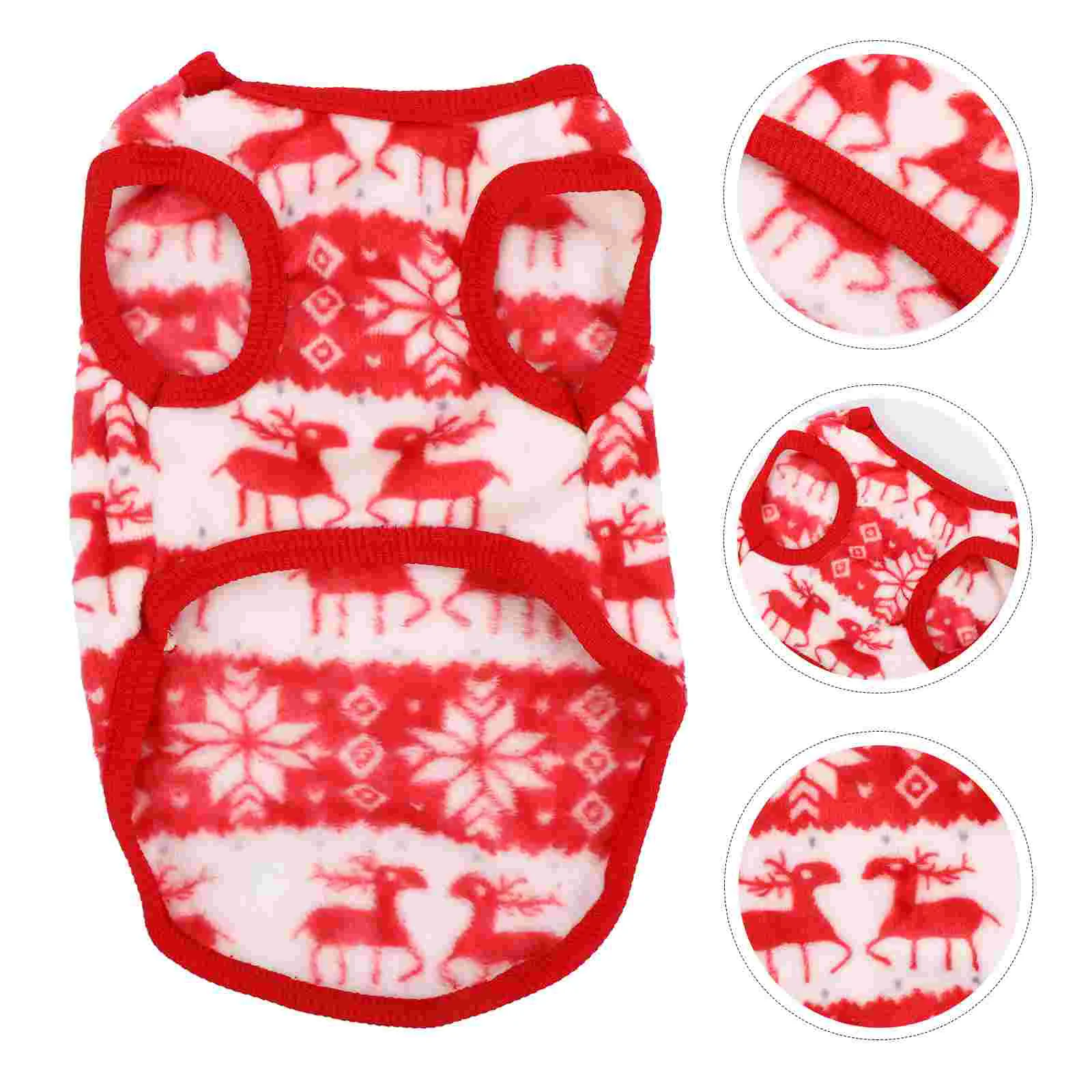 Xmas Dog Apparel Pet Christmas Dress Costume Outfit Santa Suit Coral Fleece Poodle