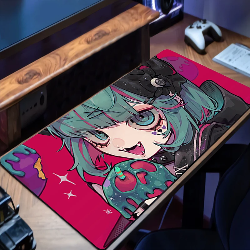 

Gaming Mouse Pad Design Non-slip Rubber Sewn Edge Desk Mat Keyboard Pad Anime Girls Gamers And Office Work Mousepad