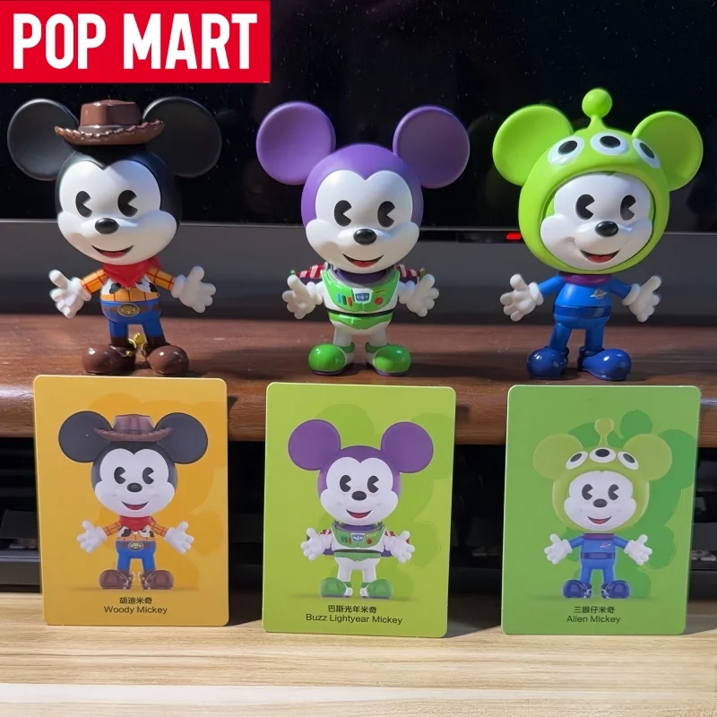 Genuine POP MART Mickey REMIXED: Mickey Meets Pixar Series Blind Box Trendy Toys Surprise Gift Desktop Ornament festival Gifts
