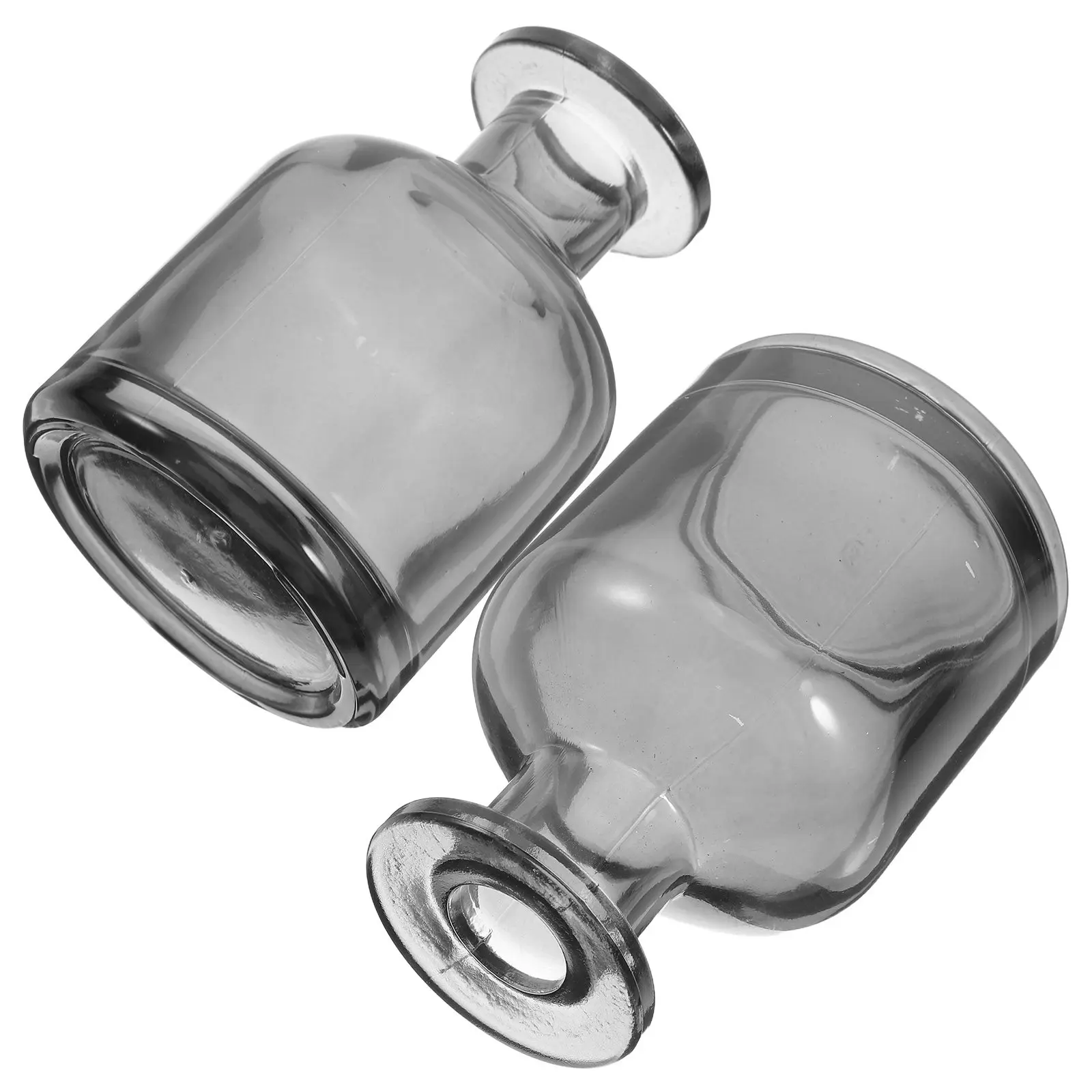 2Pcs 100Ml Elegant Cylindrical Glass Diffuser Bottles Refillable Empty Fragrance Bottles Aromatherapy Glass Jar Leakproof