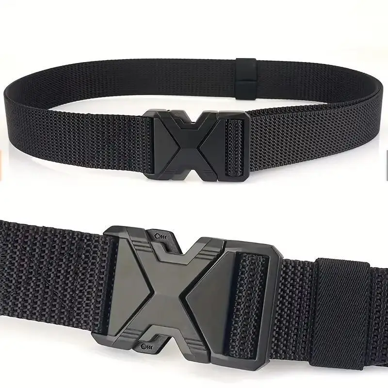 New Men's Durable Canvas Belt Multi-Function Thickened Quick Release Waistband for Casual Outdoor Work Daily Use