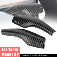 Car Accessories Carbon Fiber Armor Steering Rod Car Column Shift Knob Cover Decor ABS For Tesla Model 3 Y