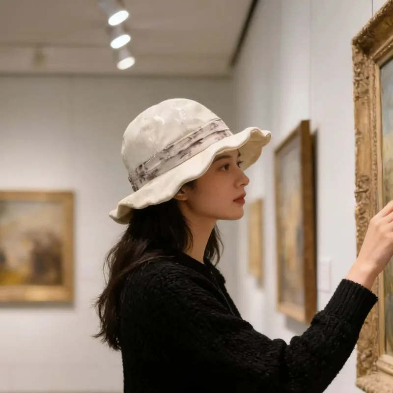 

Ретро-французские элегантные широкополые шляпы-панамы для женщин: весенне-летние, для путешествий, солнцезащитные, универсальные, визуально уменьшающие лицо, маленькие шляпки от солнца