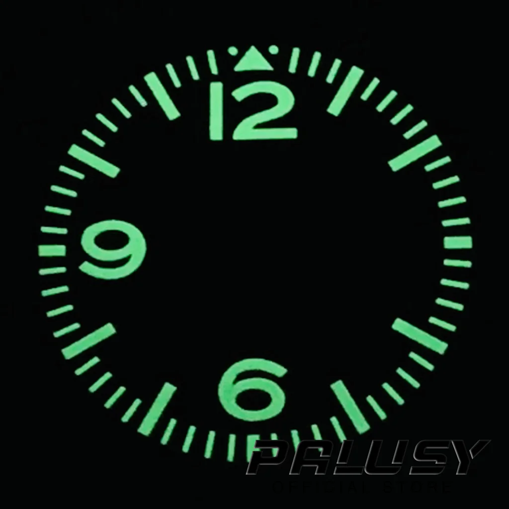 Nh35 29mm Black Sterile Watch Dial Green Luminous Watch Face for NH35/NH35A/4R/7S Movement Replacement Parts