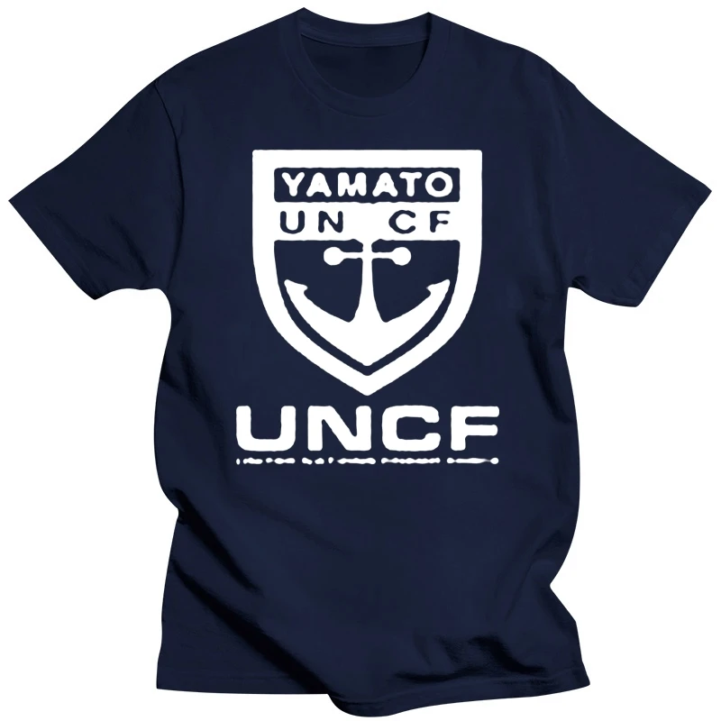 2018 New Short Sleeve Men New Space Battleship Yamato Star Blazers UNCF Navy Japan Manga Anime T-shirt 100 % Cotton Tee For Men