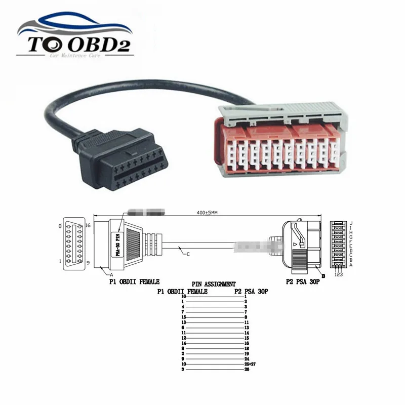 OBD2-Schnittstelle PSA 30 Pin für Lexia3 für Citroen für Peugeot Adapter Stecker PSA 30PIN Kabel auf