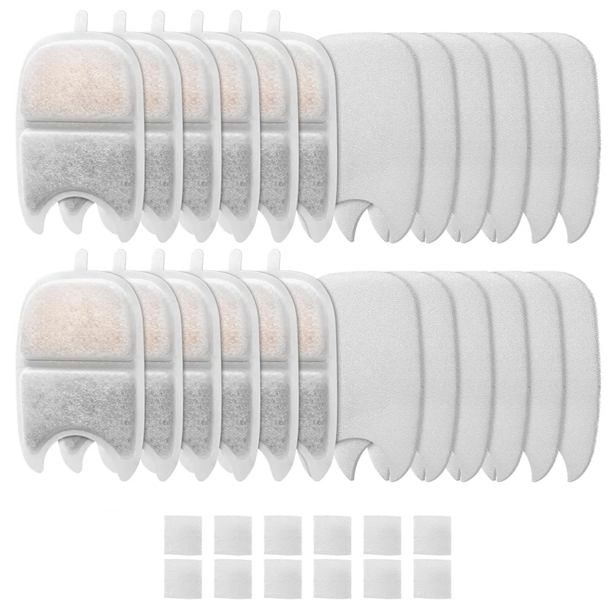 12Set Replacement Filters&Sponges for 135 Fl Oz/4L Cat Water Fountain Filter Triple Filtration Pet Fountain Filter