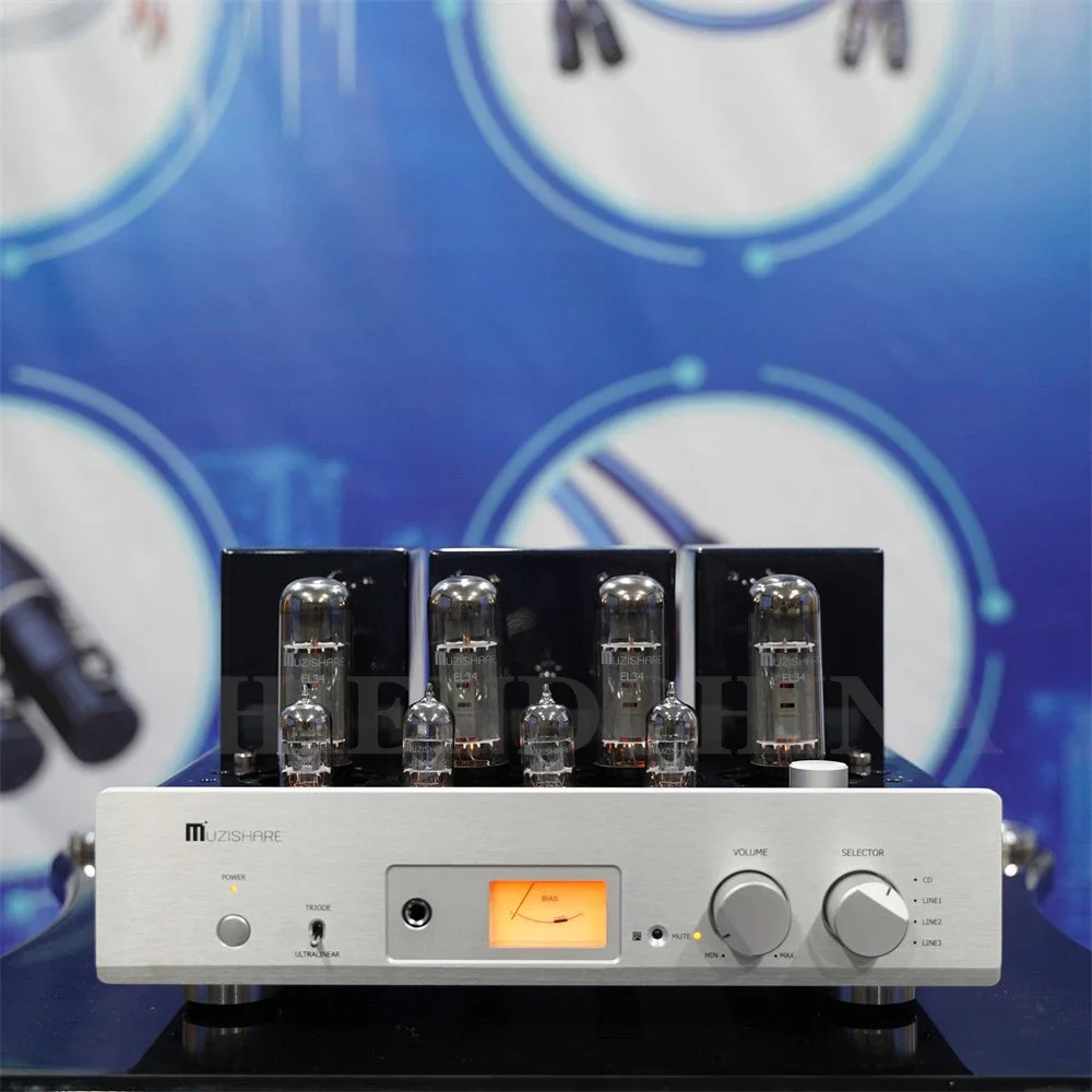 J-009 MUZISHARE X5 Integrated Vacuum Tube Amplifier EL34x4 Do AB1 Push-pull Amplifier 15~35W TR~UL Switch 110V/220V Good Sound