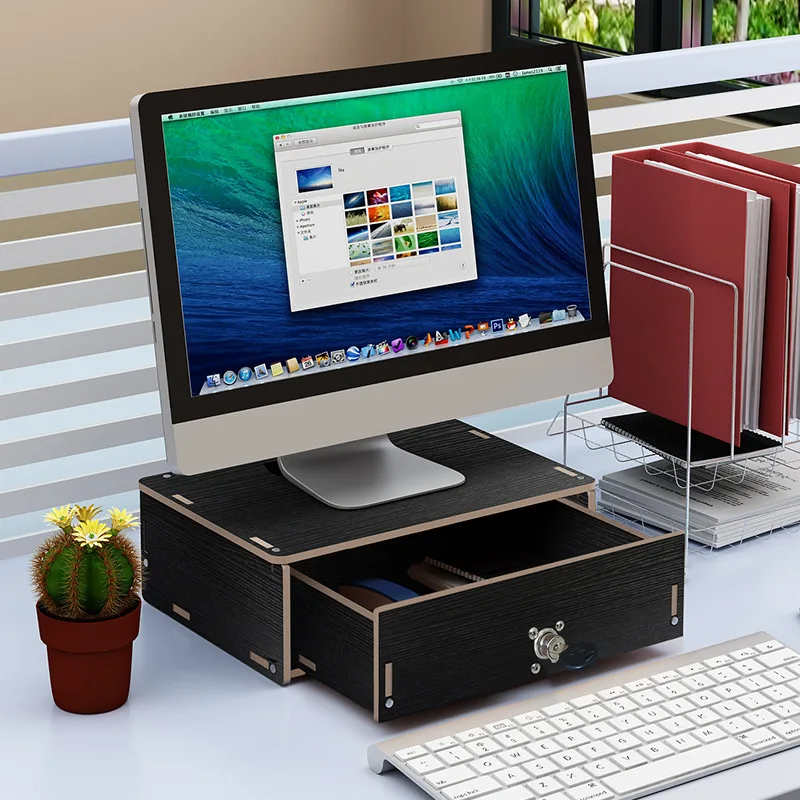 Office Display Desktop Computer Monitor Heightening Rack Neck Guard Desktop Storage Shelf Base Bracket Stationery Holder