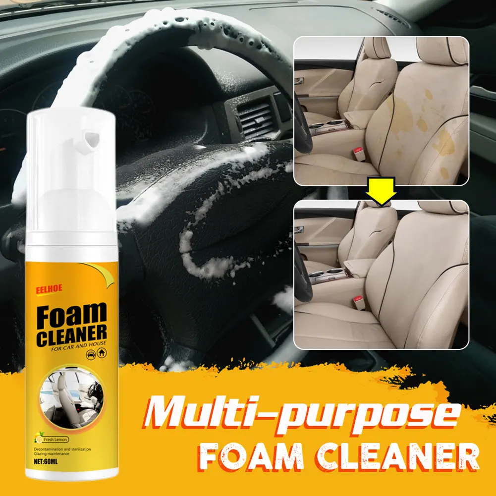 Nettoyant mousse en spray pour siège en cuir, nettoyant pour intérieur de voiture, élimination des taches, entretien du lavage de voiture, livres, 30 ml, 60 ml, 100 ml, 150ml