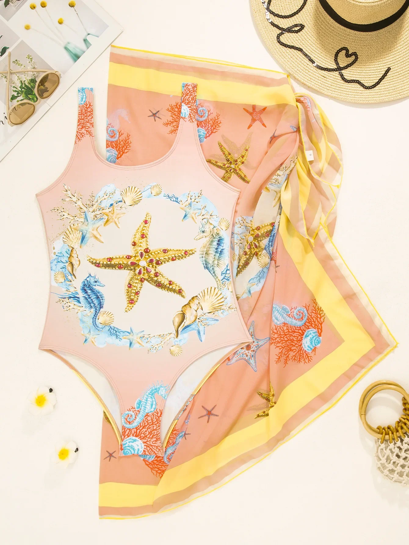 ใหม่เซ็กซี่Backless One- Pieceชุดว่ายน้ําผู้หญิงน่ารักกระโปรงตาข่ายชุดว่ายน้ําชุดบล็อกสีConservative Full Cover Up