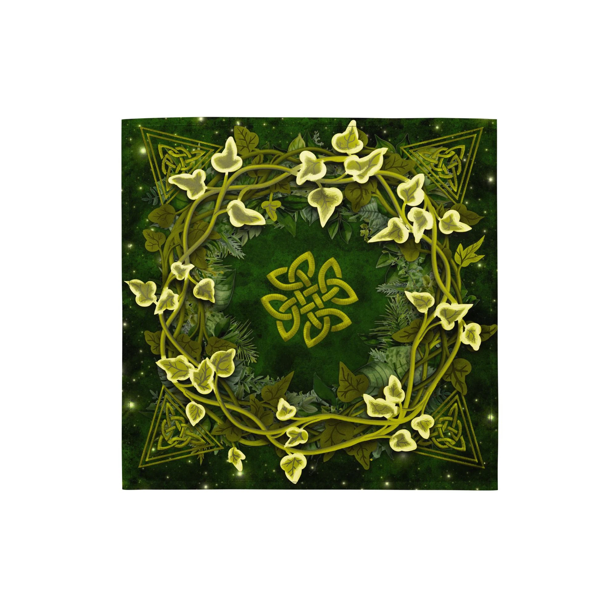 50/75/110/137cm Celtic Knot Altar Tablecloth Ivy Pattern Tarot Divination Cloth Non Luminous Polyester Tarot Mat