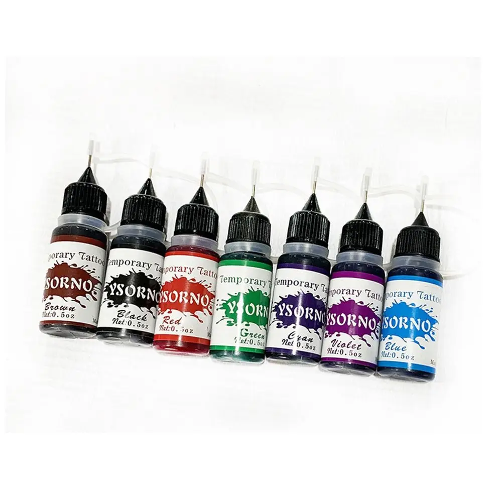 10ml Temporary Tattoos Ink Makeup Supplies DIY Semi Permanent Fake Common Inks Body Art Gloss Tint Paint