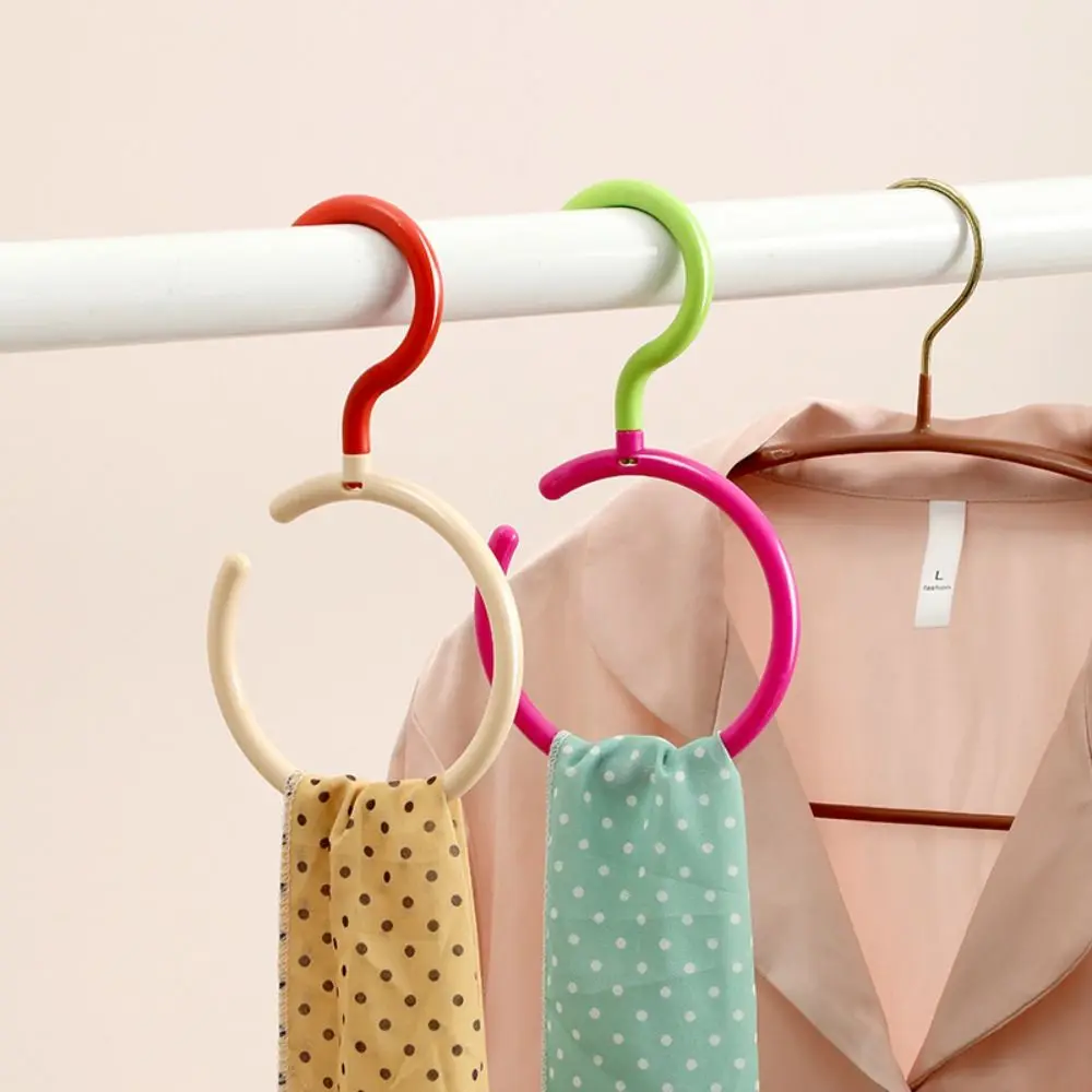 New Dopamine Clothes Hanger Portable Rotatable Bedroom Scarf Racks Multifunctional Round Scarf Tie Display Rack