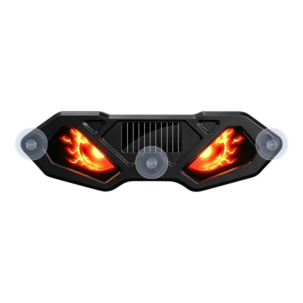 Creative Car Demon Eye Light Cool Suction Cup Installation LED Atmosphere Light Flashing Safety Solar Warning Light Universal