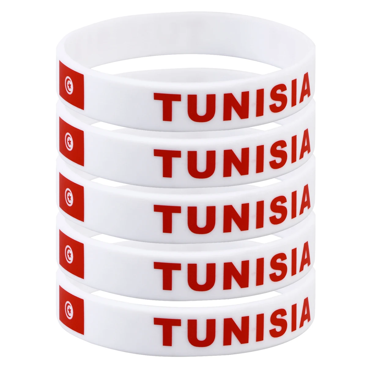 

5pcs EnvironmentallyFriendlySiliconeWristband CountryFlagPrintedBracelet AustraliaTeam CompetitionsChildSize FitsMost
