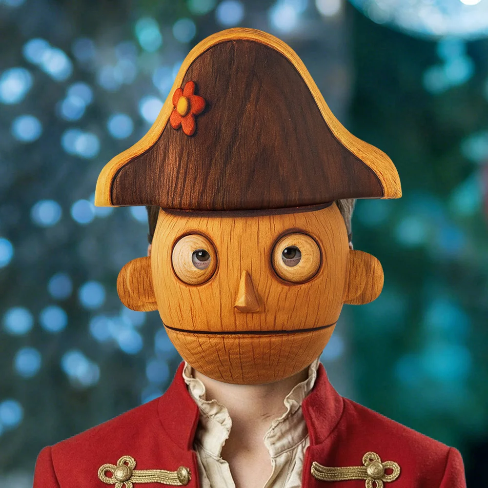 

Cute The Nutcracker Puppet Mask Cosplay Half Face Eva Robot Masks Halloween Carnival Dress Up Party Costume Props