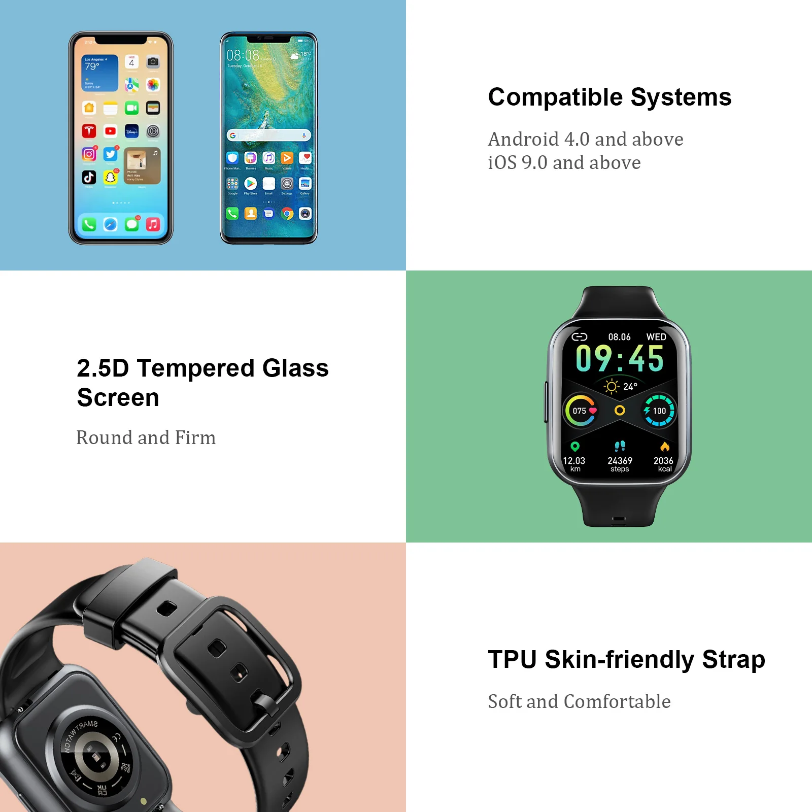 Jxrev Smart Watch, Fitness Tracker Watch, 1.69'' Sports Watch for IP68 Waterproof, Ultra Thin Watch with Sleep Monitor.