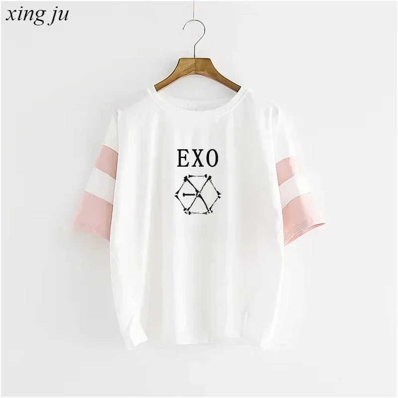 شينغ جو النساء رقص الجاز قصيرة الأكمام بلايز المغني الكوري مرحلة الأداء س الرقبة تي شيرت مهرجان موضة DJ مرحلة الرقص ارتداء