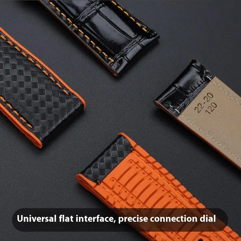 Correa de reloj impermeable para Mido Multifort M005.430 M005.614 Commander M021.407, correa de moda de línea negra y naranja, 20, 21, 22, 23mm